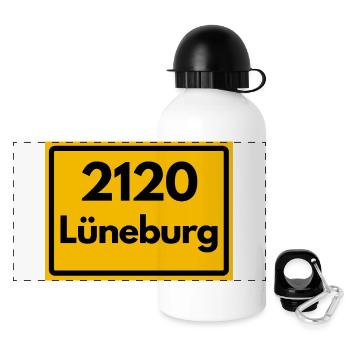 ALTE POSTLEITZAHL PLZ RETRO  2120 LÜNEBURG - HANSE - Panorama Trinkflasche mit Deckel 500 ml - Weiß - Vorne