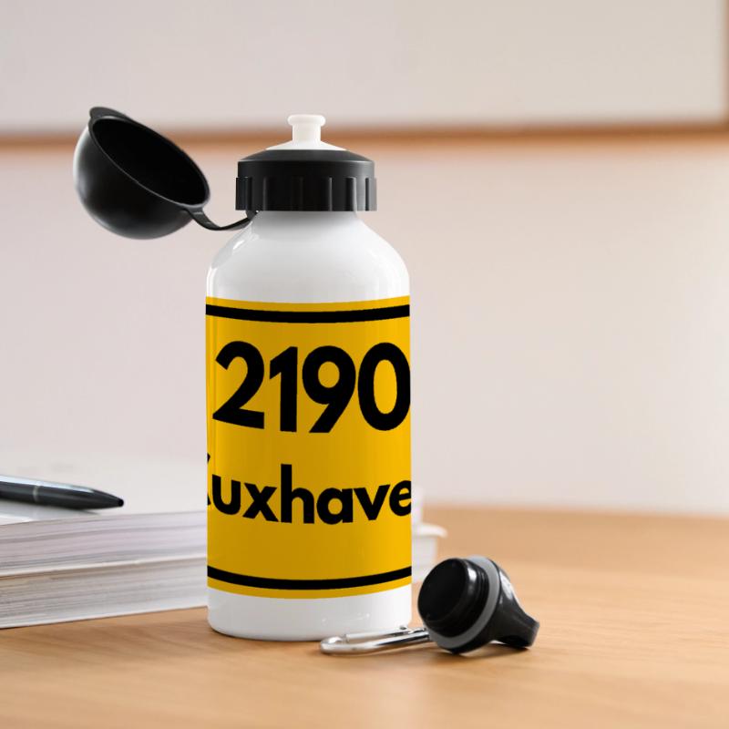 OLD POSTCODE POSTCODE RETRO 2190 CUXHAVEN NORDSEE Panoramic Thermal Bottle with Lid 500 ml