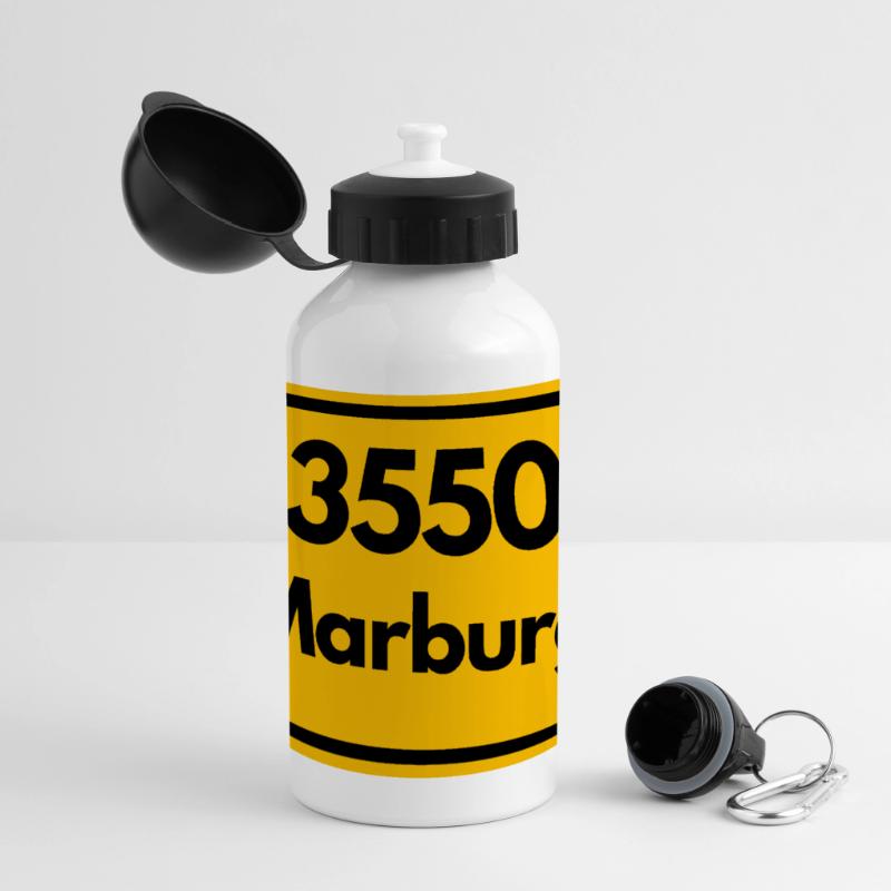 OLD POSTCODE ZIP CODE RETRO 3550 MARBURG Panoramic Thermal Bottle with Lid 500 ml