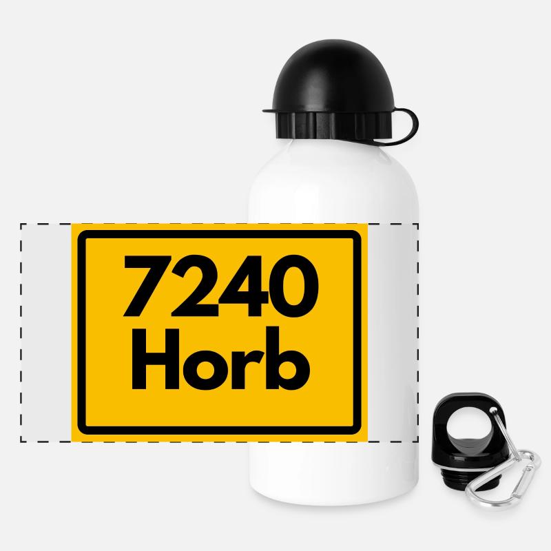 OLD POSTCODE POSTCODE RETRO 7240 HORB HEIMATSTOLZ - Panoramic Thermal Bottle with Lid 500 ml - white