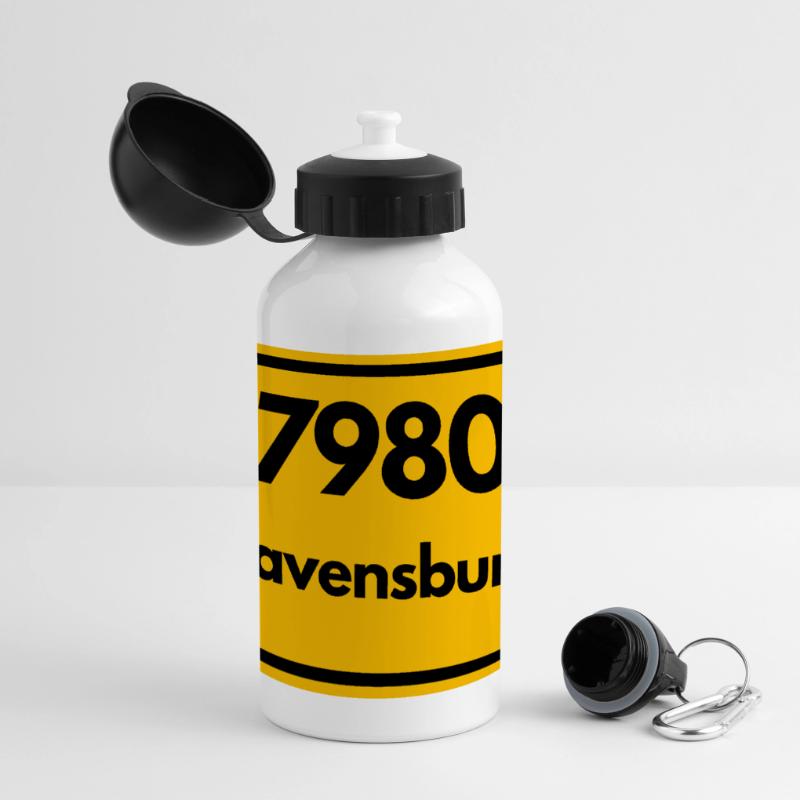 OLD POSTCODE ZIP CODE RETRO 7980 RAVENSBURG HEIMAT Panoramic Thermal Bottle with Lid 500 ml