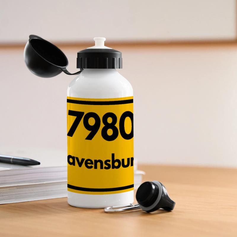 OLD POSTCODE ZIP CODE RETRO 7980 RAVENSBURG HEIMAT Panoramic Thermal Bottle with Lid 500 ml