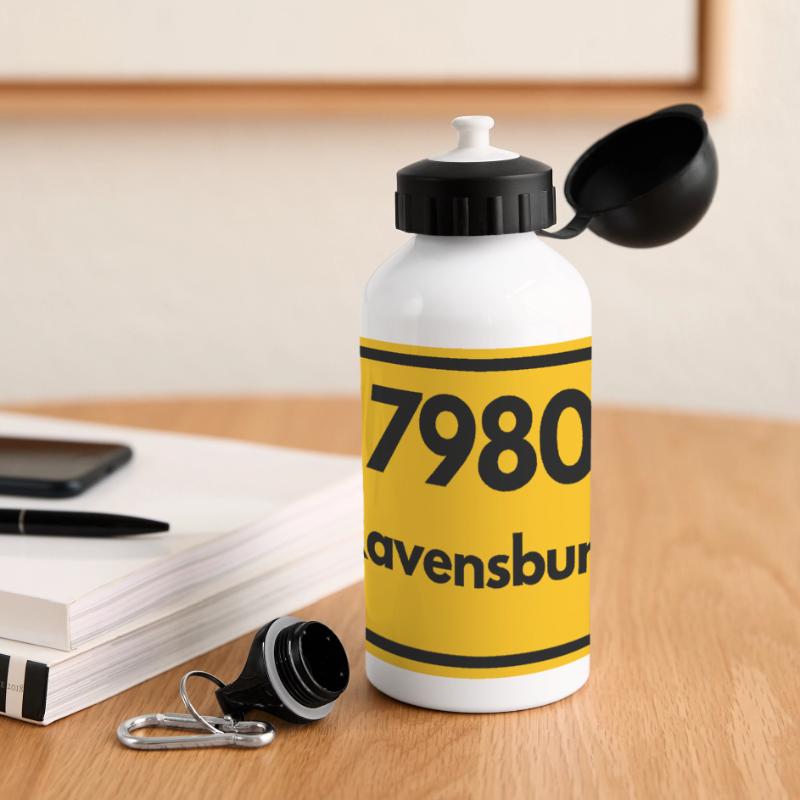 OLD POSTCODE ZIP CODE RETRO 7980 RAVENSBURG HEIMAT Panoramic Thermal Bottle with Lid 500 ml
