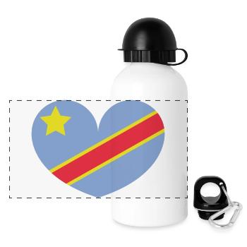 Drapeau du cœur du Congo - Gourde panoramique avec couvercle 500 ml - blanc - Devant