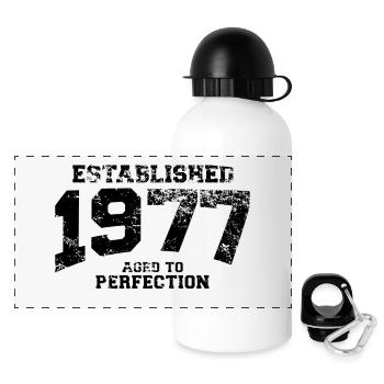 established 1977 - aged to perfection(fr) - Gourde panoramique avec couvercle 500 ml - blanc - Devant