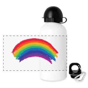 Drapeau arc-en-ciel impressionnant, cadeau de fierté gay lesbienne LGBTQ - Gourde panoramique avec couvercle 500 ml - blanc - Devant