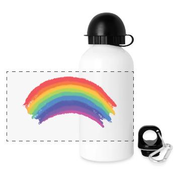 Drapeau arc-en-ciel impressionnant, cadeau de fierté gay lesbienne LGBTQ - Gourde panoramique avec couvercle 500 ml - blanc - Devant