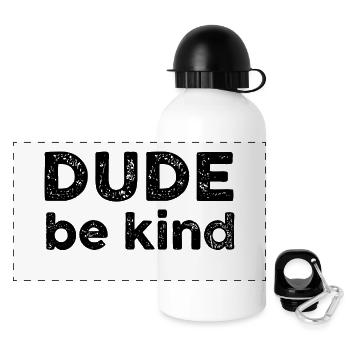 Dude be kind - Panoramic Thermal Bottle with Lid 500 ml - white - Front