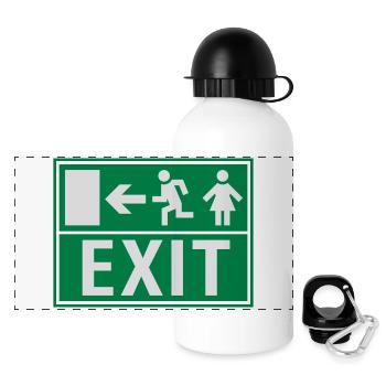 EXIT (NOTAUSGANG) - Panoramic Thermal Bottle with Lid 500 ml - white - Front