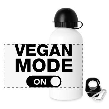 Vegan Mode (On) - Panorama Trinkflasche mit Deckel 500 ml - Weiß - Vorne
