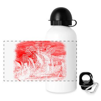 Vegvisir mit Schiffen - Panorama Trinkflasche mit Deckel 500 ml - Weiß - Vorne