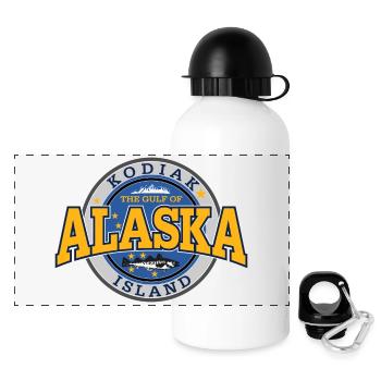 Alaska Kodiak Island - Panorama Trinkflasche mit Deckel 500 ml - Weiß - Vorne