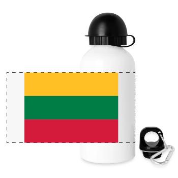 drapeau_lituanie - Panoramic Thermal Bottle with Lid 500 ml - white - Front