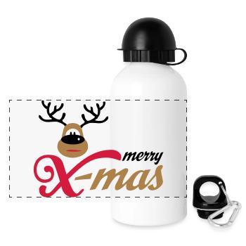 weihnachten - Panorama Trinkflasche mit Deckel 500 ml - Weiß - Vorne