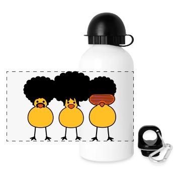 Funky Chicks - Panorama Trinkflasche mit Deckel 500 ml - Weiß - Vorne