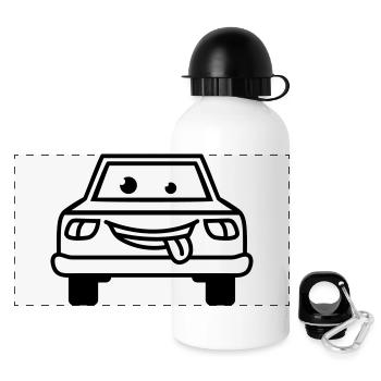 Cartoon Car - Gourde panoramique avec couvercle 500 ml - blanc - Devant