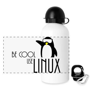 être cool utilisation linux - Gourde panoramique avec couvercle 500 ml - blanc - Devant