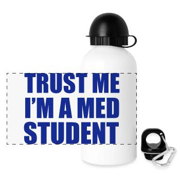 Med Student - Panorama Trinkflasche mit Deckel 500 ml - Weiß - Vorne