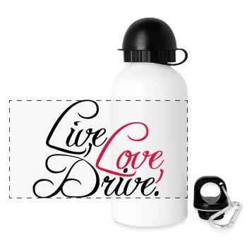 Vivre la conception de l'amour en voiture - Gourde panoramique avec couvercle 500 ml - blanc - Devant