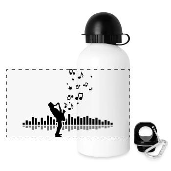 Musik - Musiker Jazz - Panorama Trinkflasche mit Deckel 500 ml - Weiß - Vorne