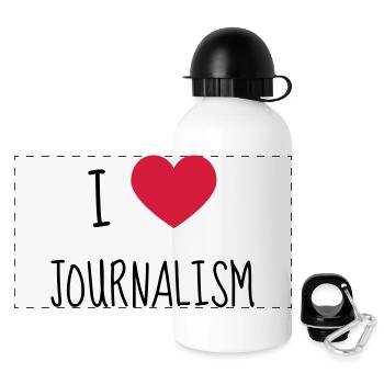 Journalist Journalism Journalismus Journaliste - Panoramic Thermal Bottle with Lid 500 ml - white - Front