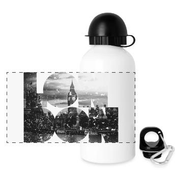 London - Panorama Trinkflasche mit Deckel 500 ml - Weiß - Vorne