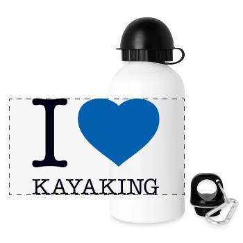 I LOVE KAYAKING Kayak Paddle - Panoramic Thermal Bottle with Lid 500 ml - white - Front
