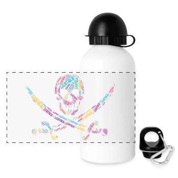 LGBTQIA+ T-Shirt Skull Sword Word Cloud Gay Pride - Panoramic Thermal Bottle with Lid 500 ml - white - Front