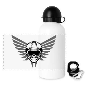 Casque de moto de motocross avec ailes - Gourde panoramique avec couvercle 500 ml - blanc - Devant