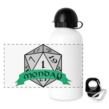 Montagswürfel-Emblem - Panorama Trinkflasche mit Deckel 500 ml - Weiß - Vorne