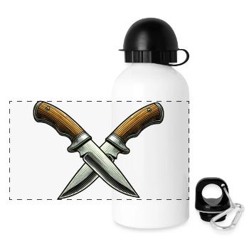messer 2 - Panorama Trinkflasche mit Deckel 500 ml - Weiß - Vorne