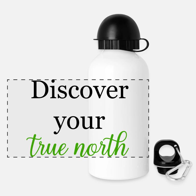 Entdecken Sie Ihre True North Purpose Finding Journey - Panorama Trinkflasche mit Deckel 500 ml - Weiß