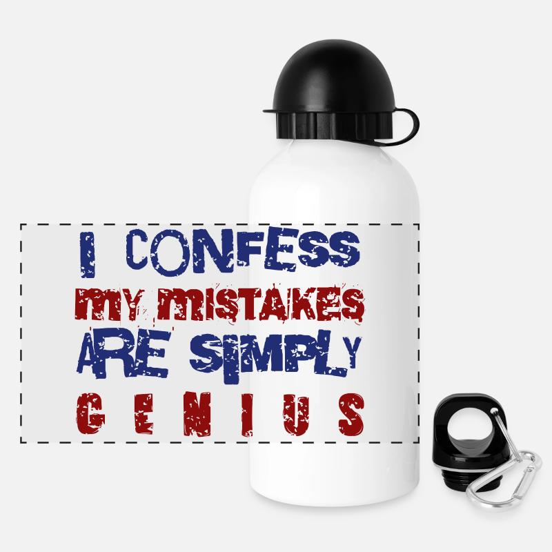 Humorous Confidence Quote Design - Panoramic Thermal Bottle with Lid 500 ml - white