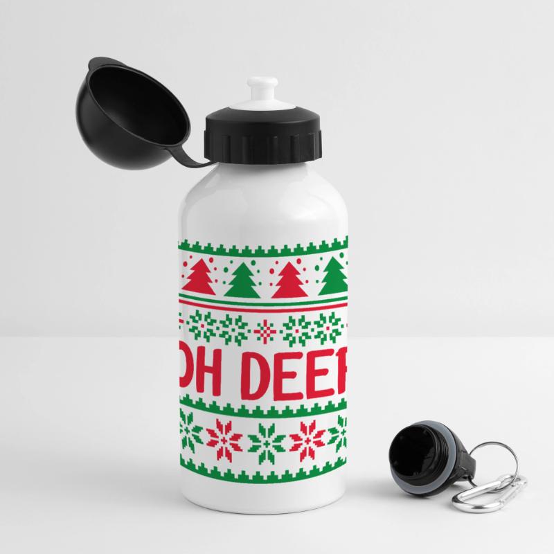 Hässlicher Pullover - Oh Hirsch Panorama Trinkflasche mit Deckel 500 ml