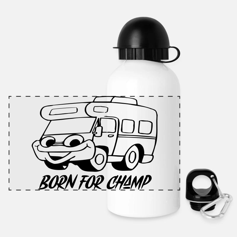 Born for Champions - Panorama Trinkflasche mit Deckel 500 ml - Weiß