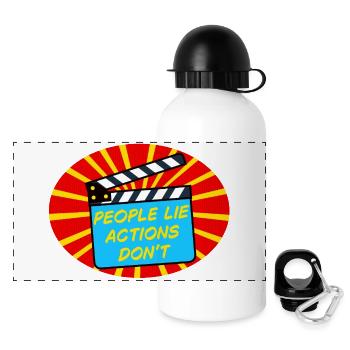 Personnes et actions - Gourde panoramique avec couvercle 500 ml - blanc - Devant