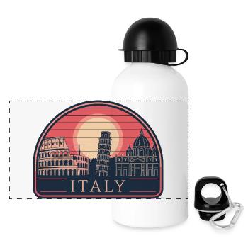 Italy Destinations Sunset Art - Panoramic Thermal Bottle with Lid 500 ml - white - Front