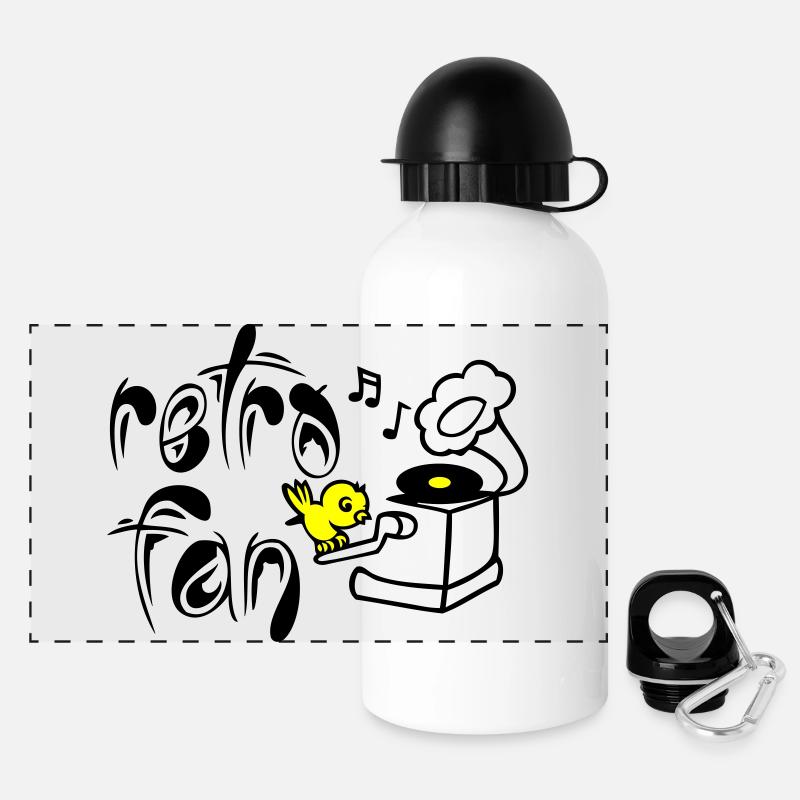 Retro Fan - Panoramic Thermal Bottle with Lid 500 ml - white