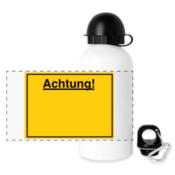 Schild - Panorama Trinkflasche mit Deckel 500 ml - Weiß - Vorne