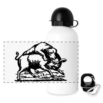 Schafkopf_High - Panorama Trinkflasche mit Deckel 500 ml - Weiß - Vorne