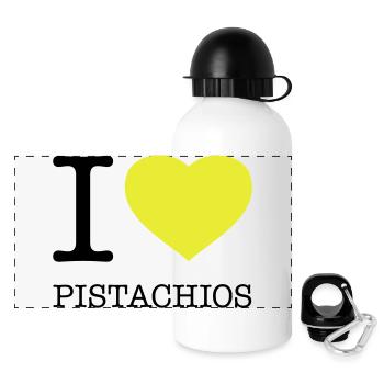 J’AIME LES PISTACHES Pistazien - Gourde panoramique avec couvercle 500 ml - blanc - Devant