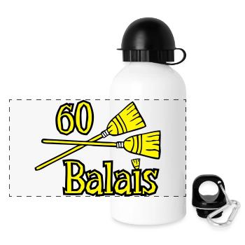60 years brooms - Panoramic Thermal Bottle with Lid 500 ml - white - Front