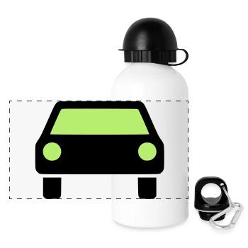 Auto Symbol - Panorama Trinkflasche mit Deckel 500 ml - Weiß - Vorne