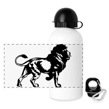 lion - Panorama Trinkflasche mit Deckel 500 ml - Weiß - Vorne