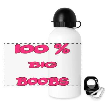100 % big boobs - Panorama Trinkflasche mit Deckel 500 ml - Weiß - Vorne