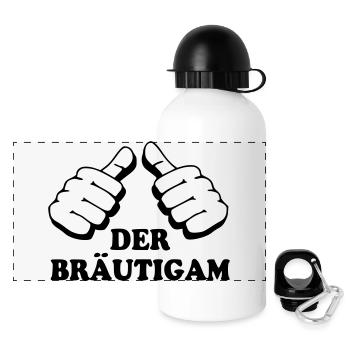 der__braeutigam - Panorama Trinkflasche mit Deckel 500 ml - Weiß - Vorne