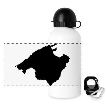 Mallorca (Umriss / Silhouette) - Panorama Trinkflasche mit Deckel 500 ml - Weiß - Vorne