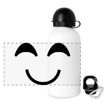 smile_face_1 - Panoramic Thermal Bottle with Lid 500 ml - white - Front