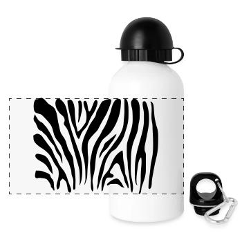 ZEBRA SCHUTZMASKE - Panorama Trinkflasche mit Deckel 500 ml - Weiß - Vorne