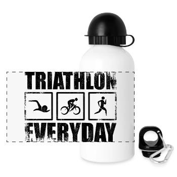 Triathlon everyday life - Panoramic Thermal Bottle with Lid 500 ml - white - Front